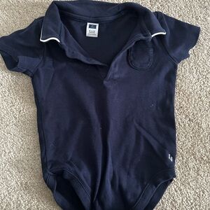 Janie and Jack Dark Blue Polo Bodysuit